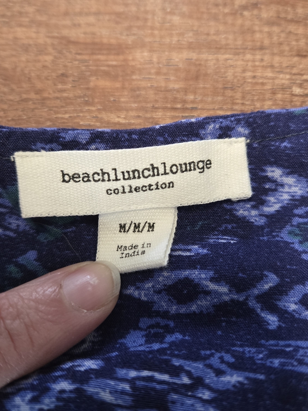 beachlunchlounge Blue Patterned Maxi Dress Puff Sleeve  Medium - Picture 4 of 7